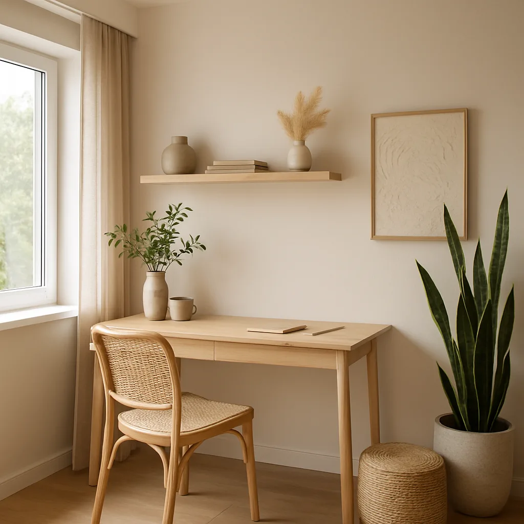 Ufficio domestico con elementi di benessere