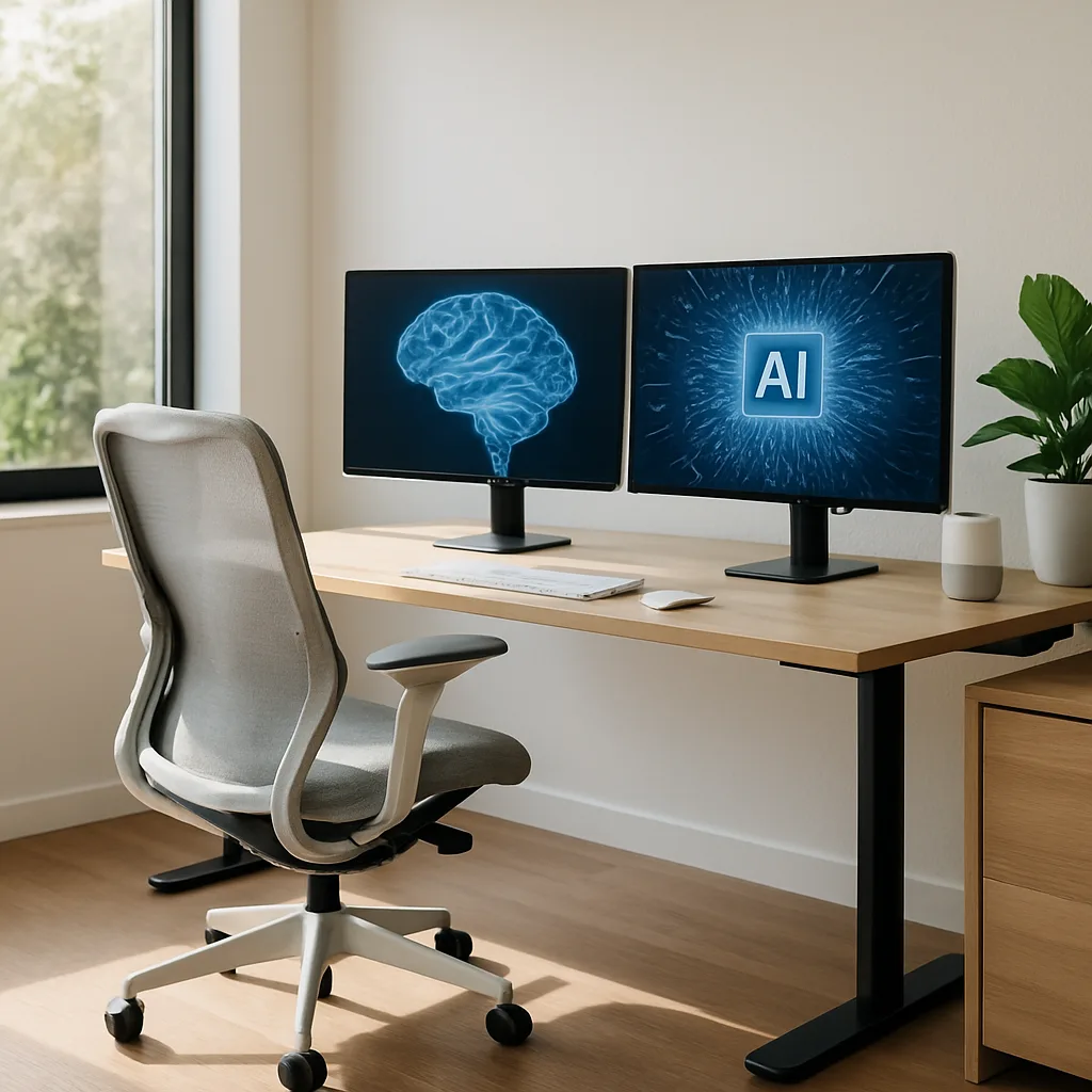 Ufficio intelligente con mobili ergonomici e design moderno, 2026.