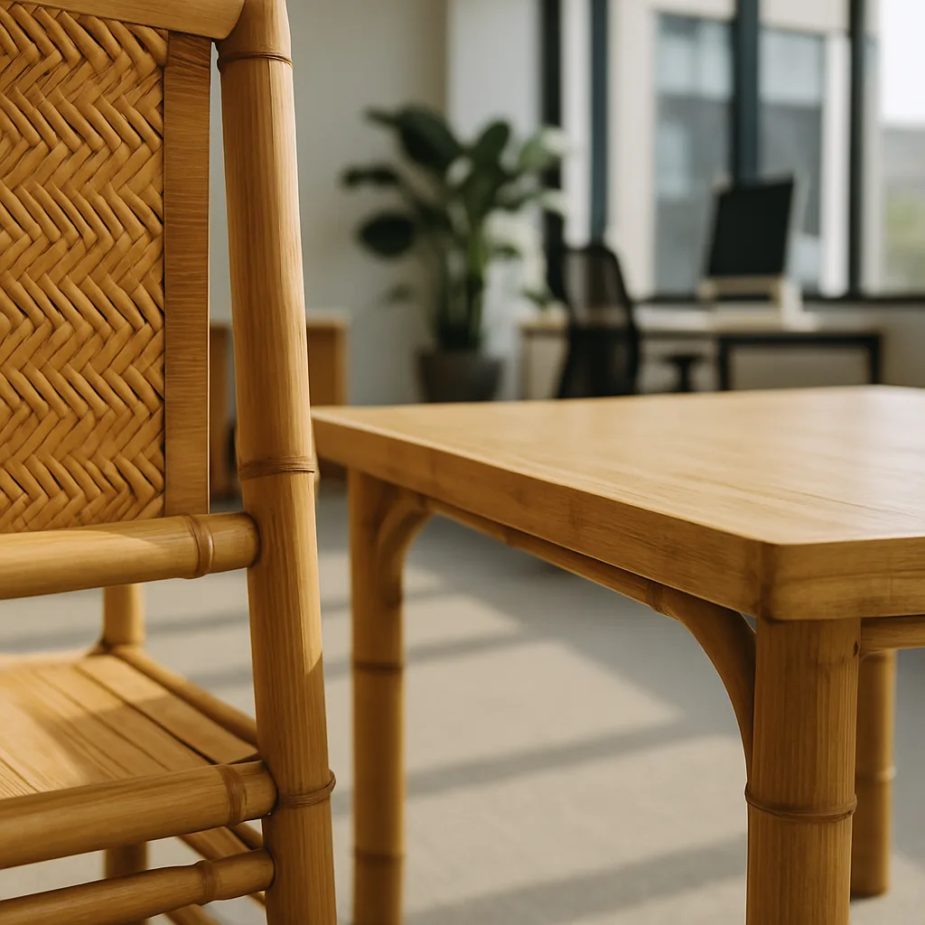 Bamboo furniture in office