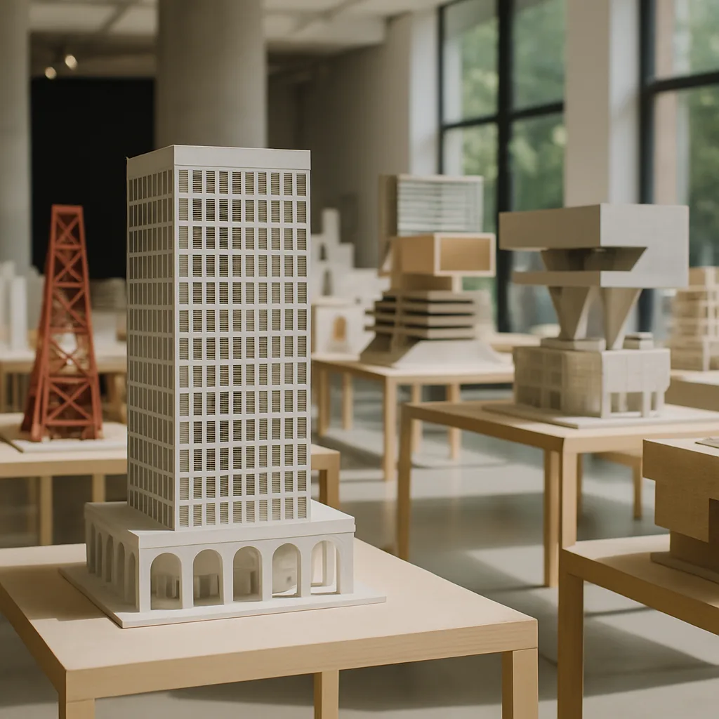 Architectural models at Triennale di Milano 2026.