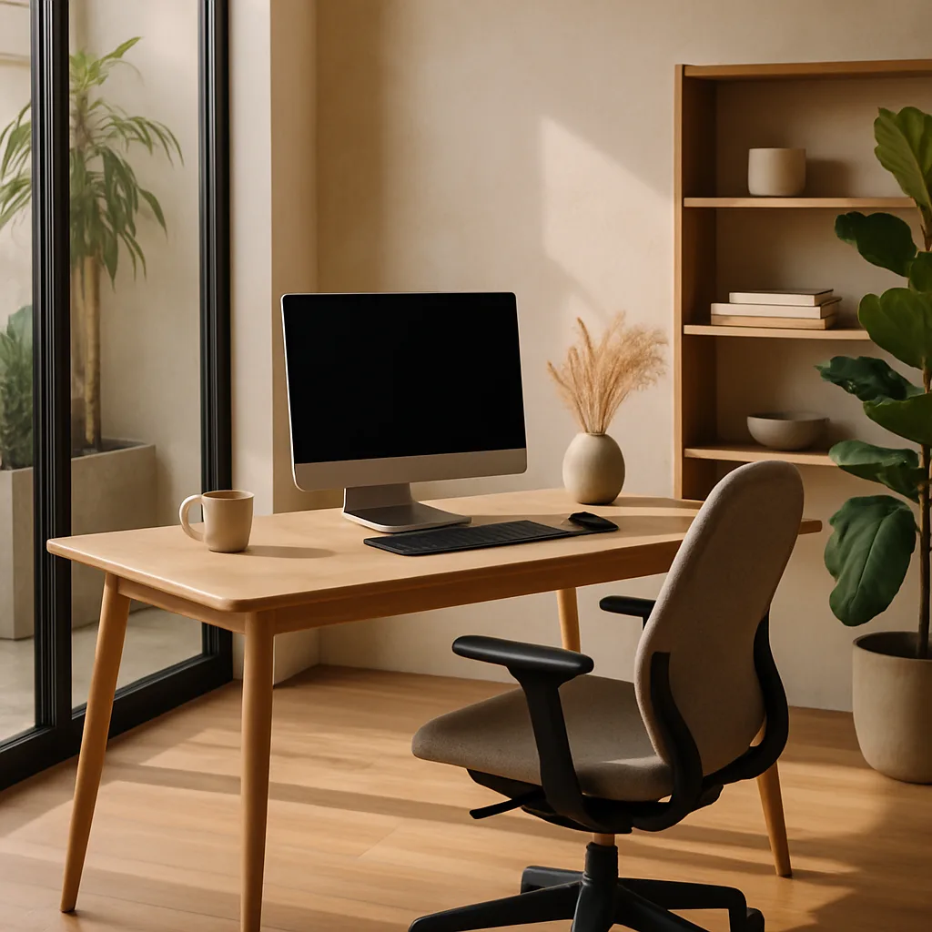 Home office with ergonomic furniture 2026