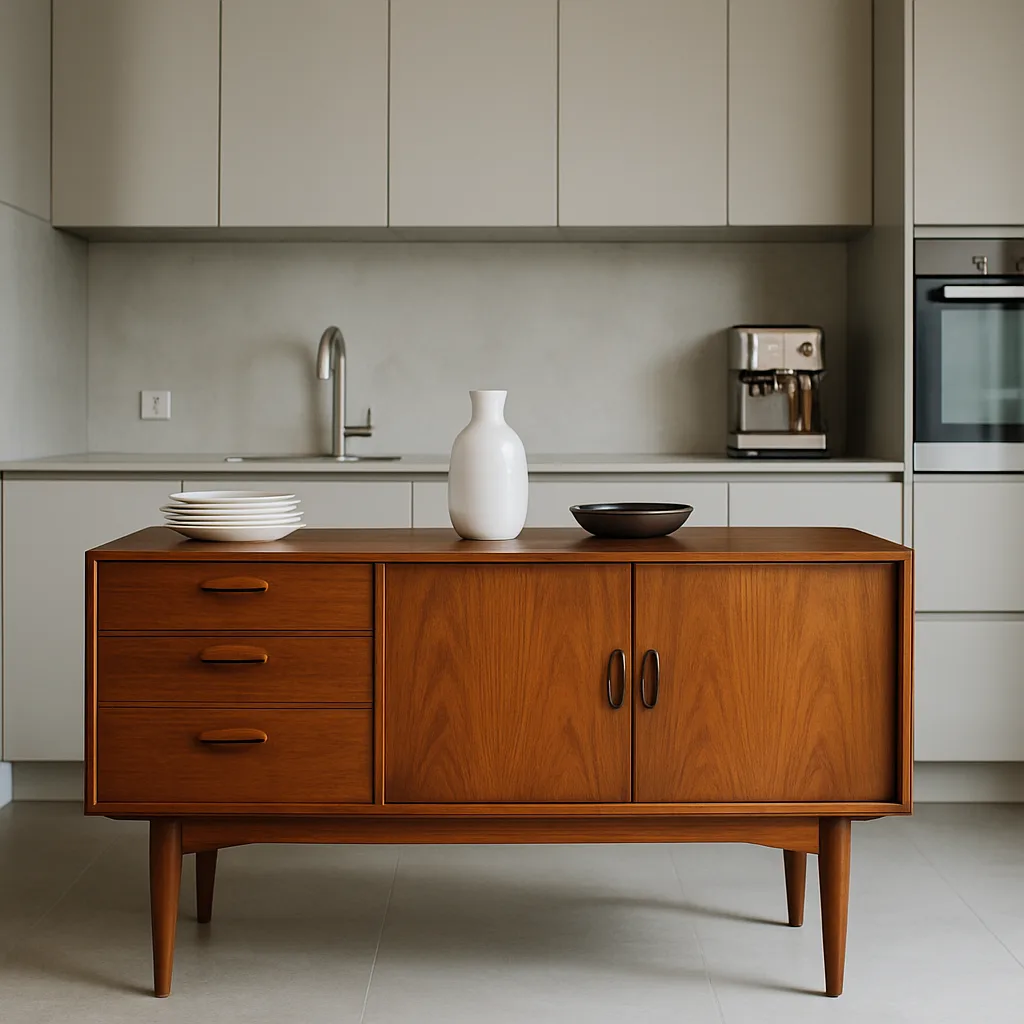 Credenza vintage in cucina moderna